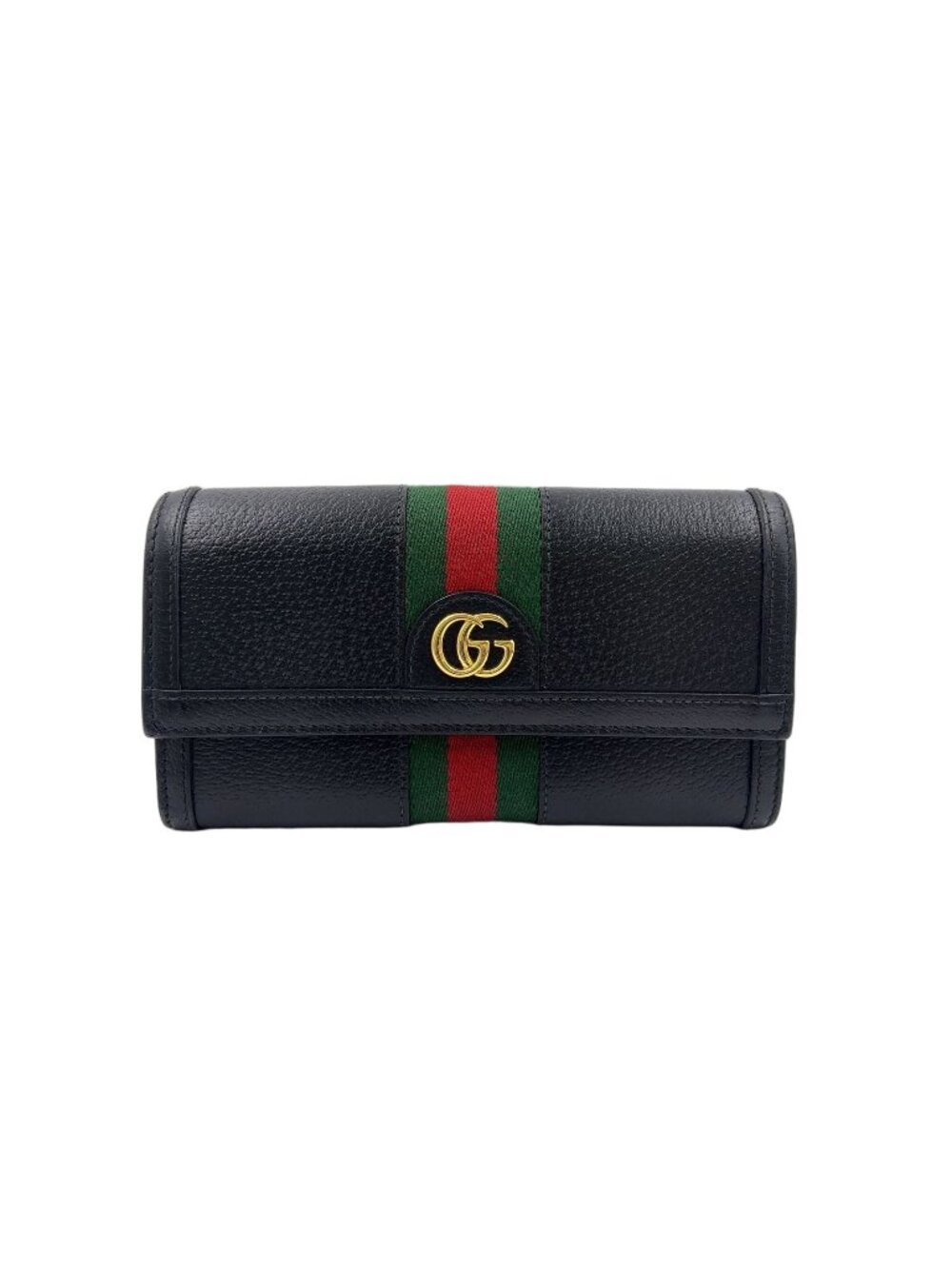 Gucci Ophidia Continental Wallet Leather Green Black Red Gold